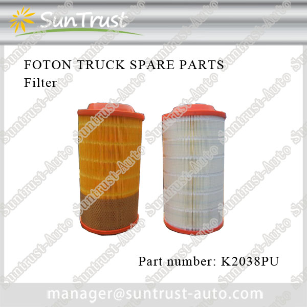 Foton Ollin spare parts, air filter, K2038